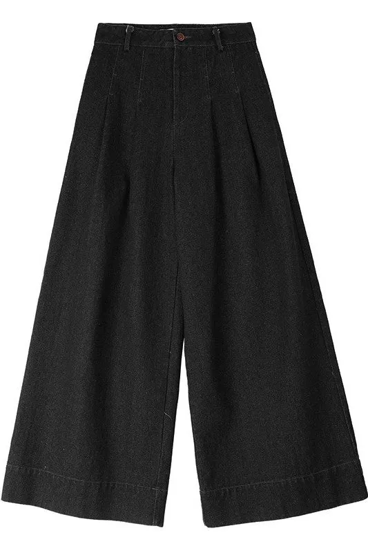 100% cotton ultra loose wide leg jeans | 2 color