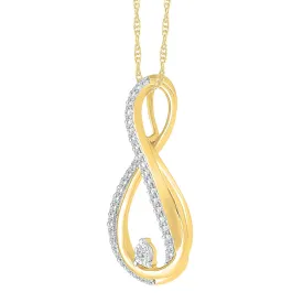 1/6 CTW Diamond Infinity 18-inch Pendant in 10KT Yellow Gold