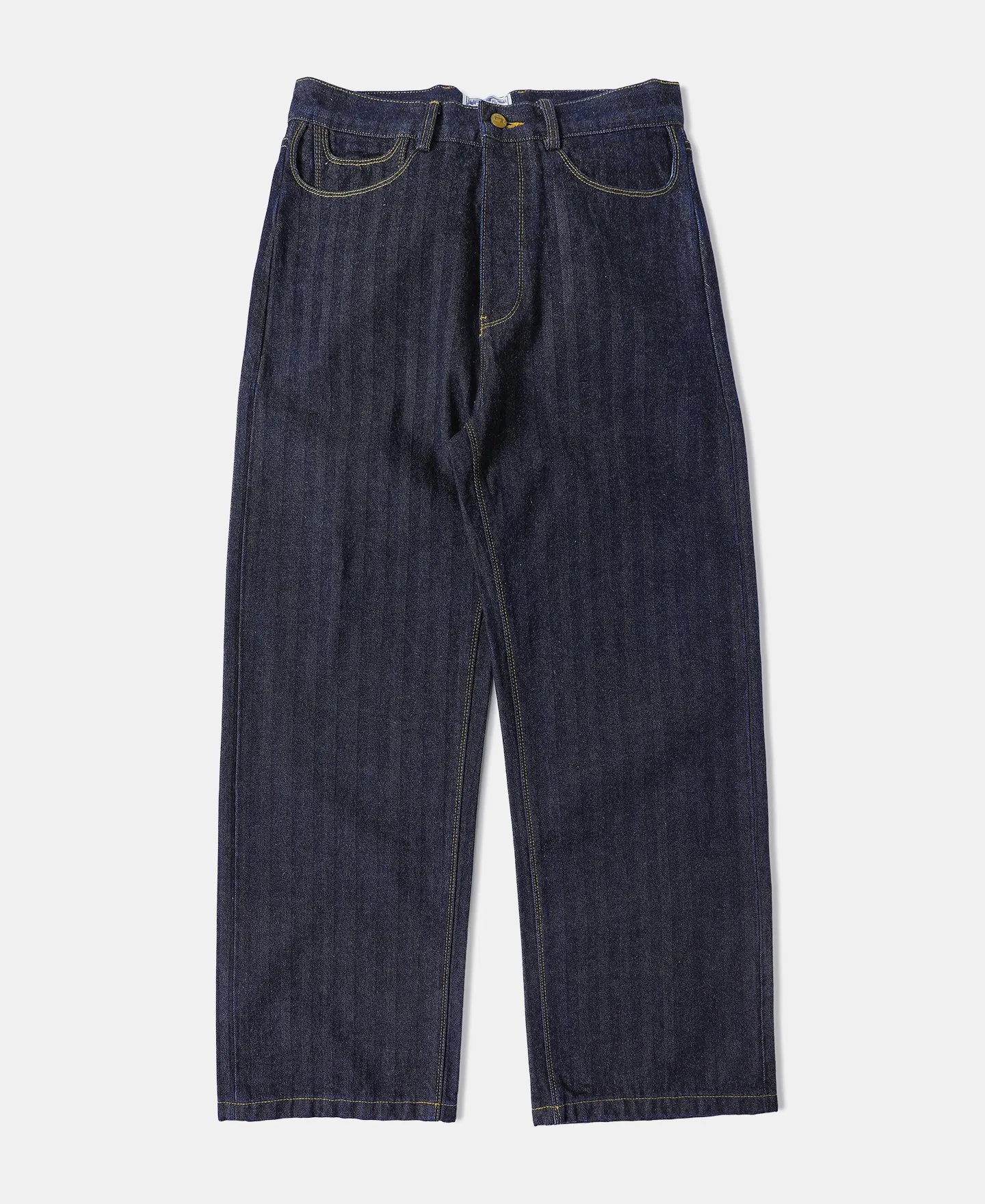 Mens 15 oz Herringbone Selvedge Denim Work Jeans, Vintage 1870s Style