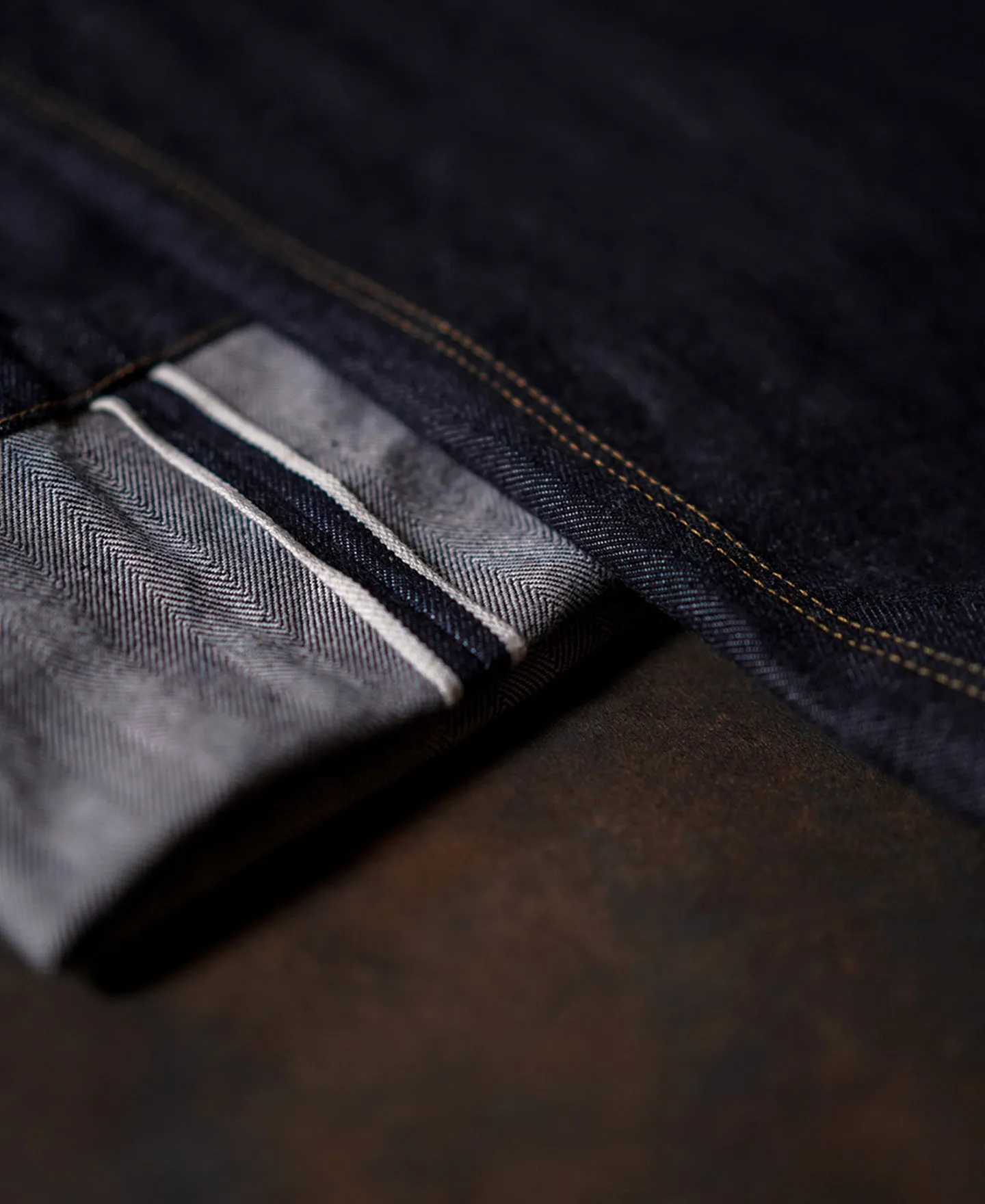 Mens 15 oz Herringbone Selvedge Denim Work Jeans, Vintage 1870s Style