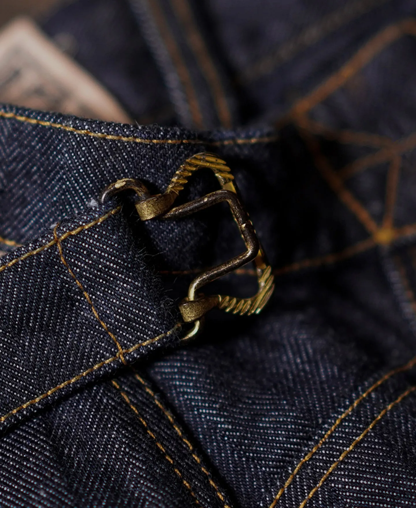 Mens 15 oz Herringbone Selvedge Denim Work Jeans, Vintage 1870s Style