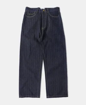 Mens 15 oz Herringbone Selvedge Denim Work Jeans, Vintage 1870s Style