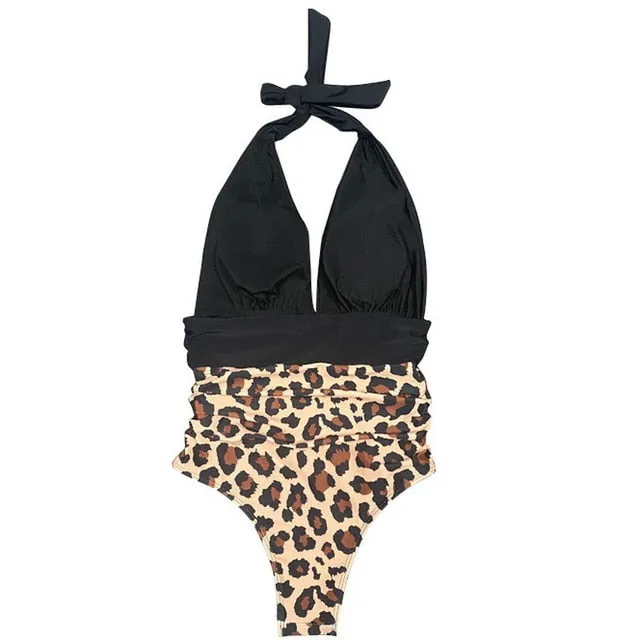 2021 Diseyar Summer Women's One piece Swimsuit Strap Halter Retro Bodysuit Sizes S -XL
