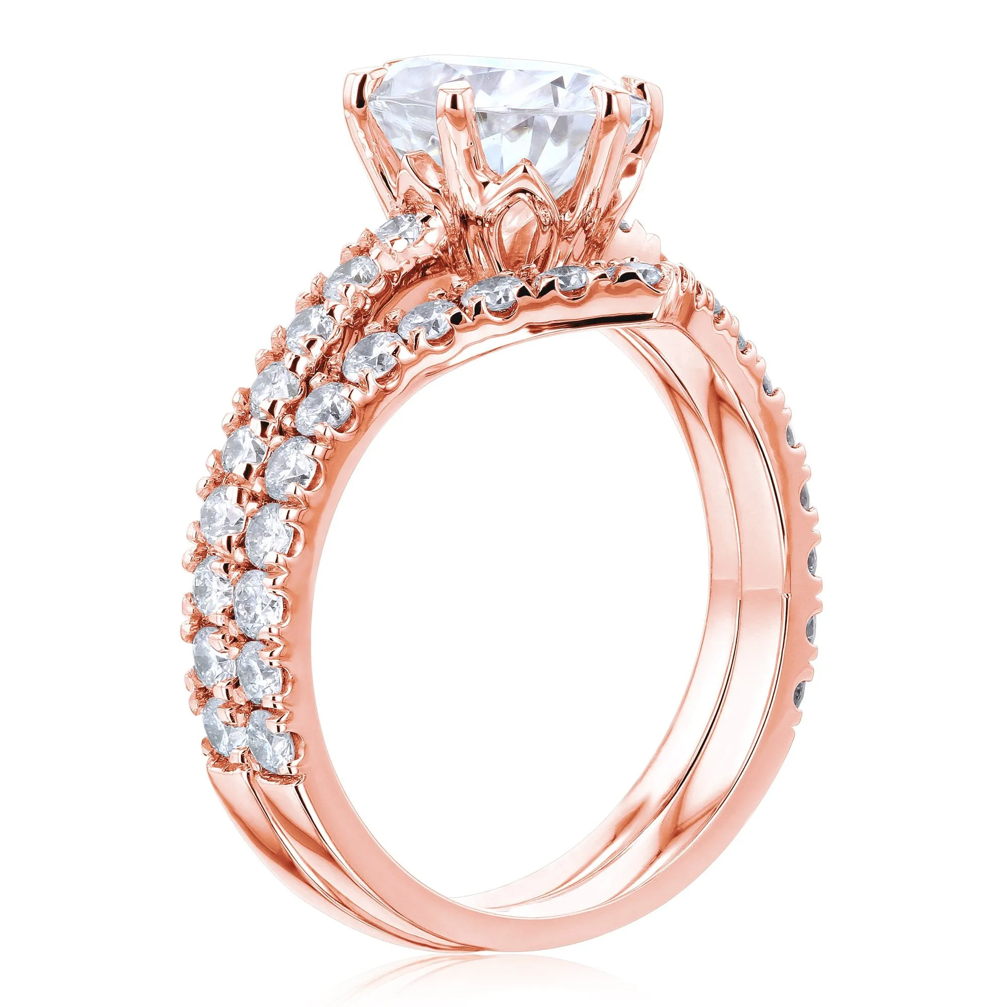 2.1ct Oval Forever One Moissanite Bridal Set
