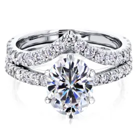 2.1ct Oval Forever One Moissanite Bridal Set