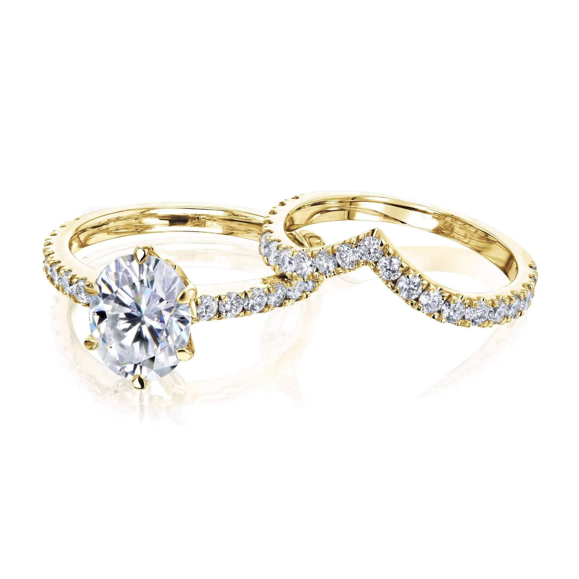 2.1ct Oval Forever One Moissanite Bridal Set