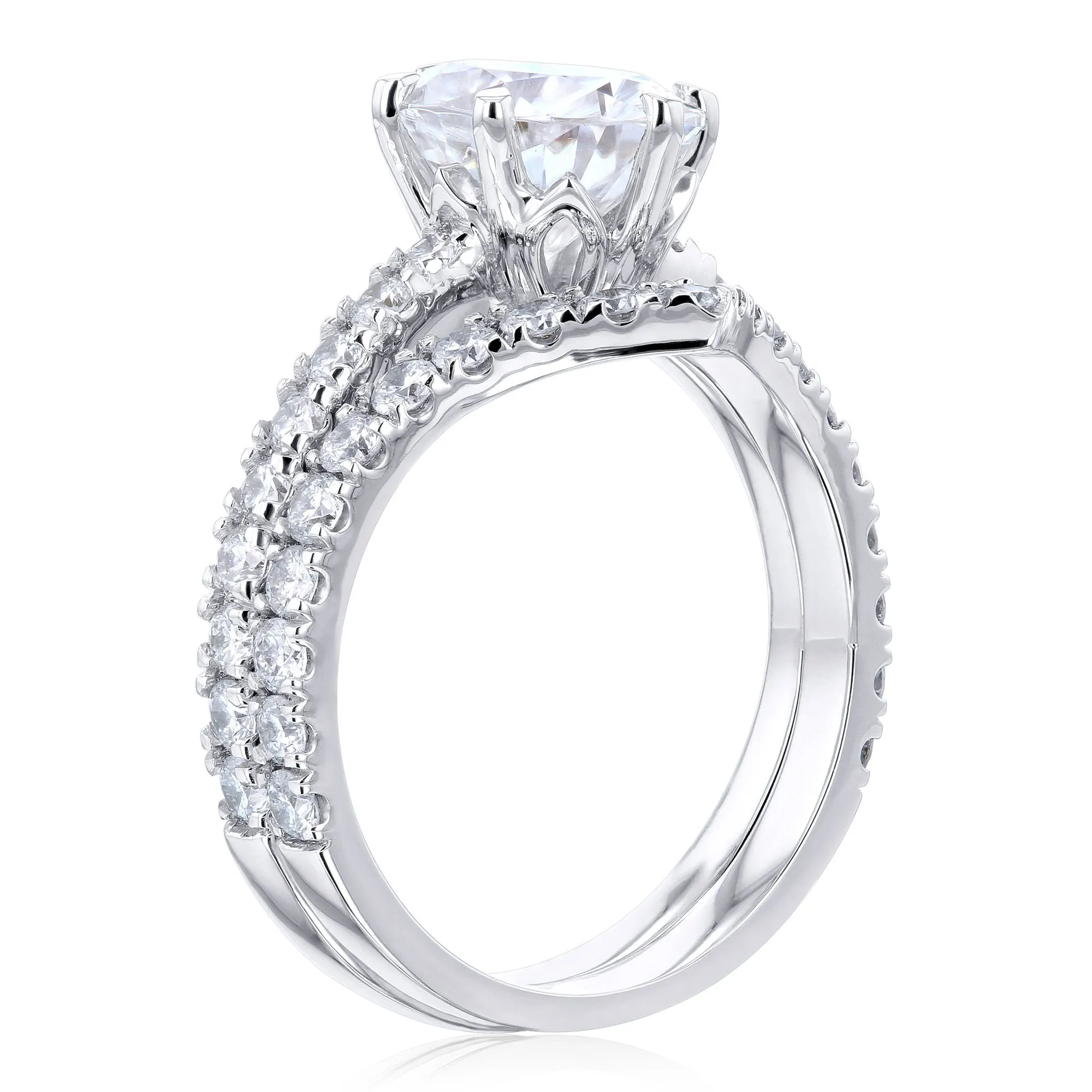 2.1ct Oval Forever One Moissanite Bridal Set