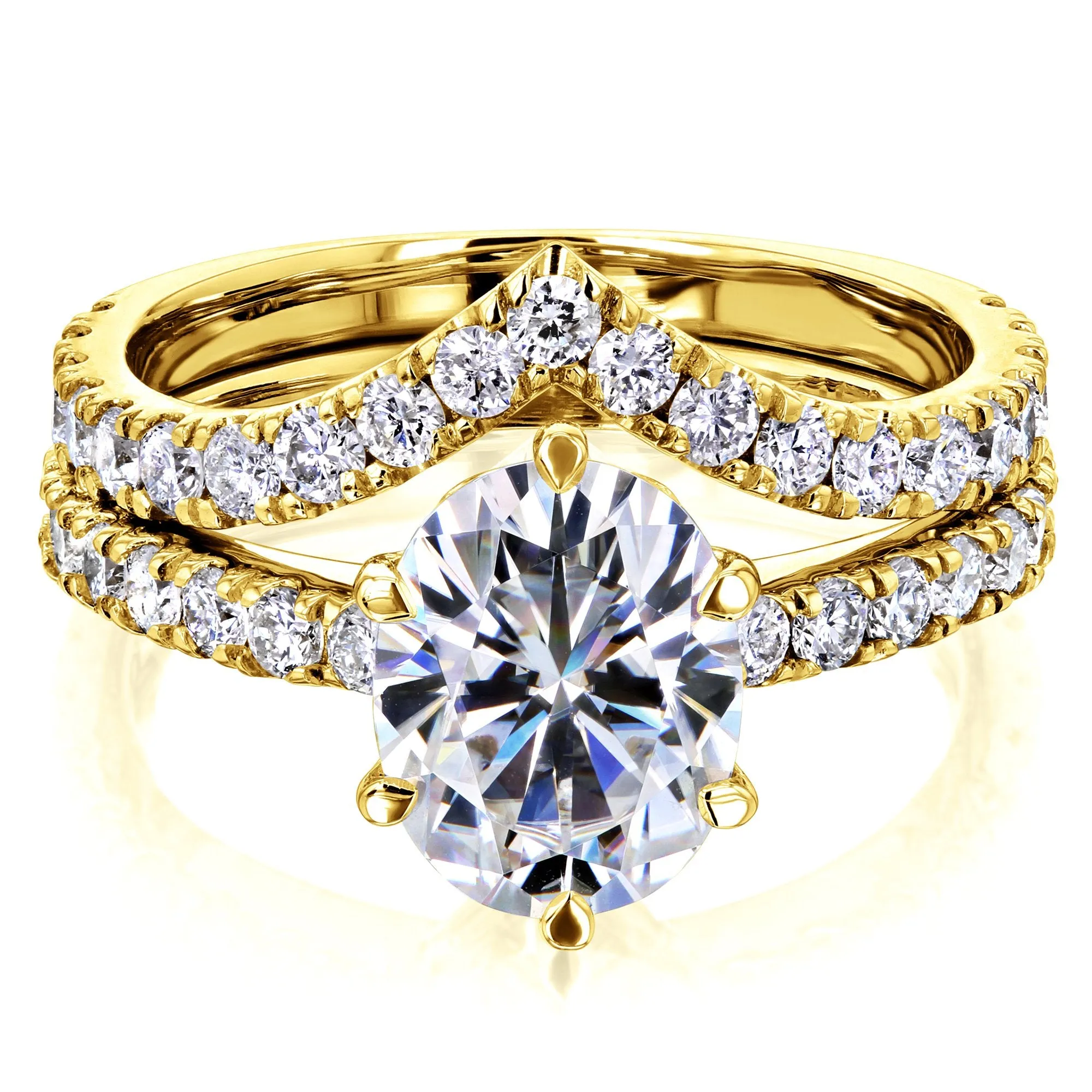 2.1ct Oval Forever One Moissanite Bridal Set