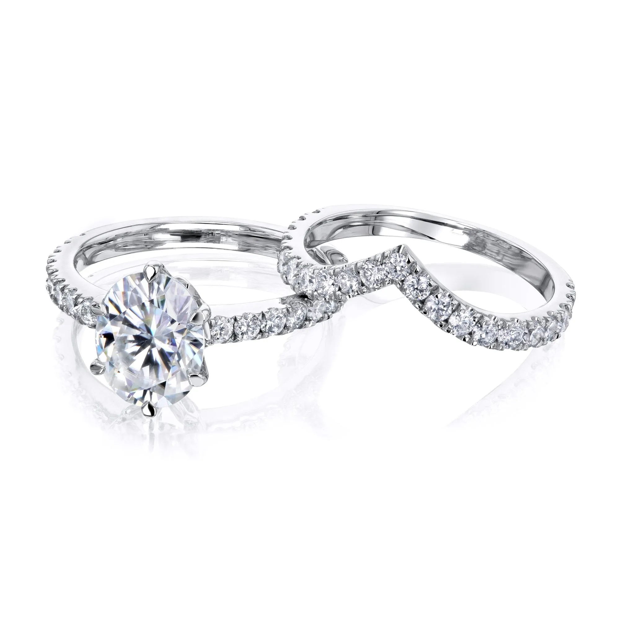 2.1ct Oval Forever One Moissanite Bridal Set