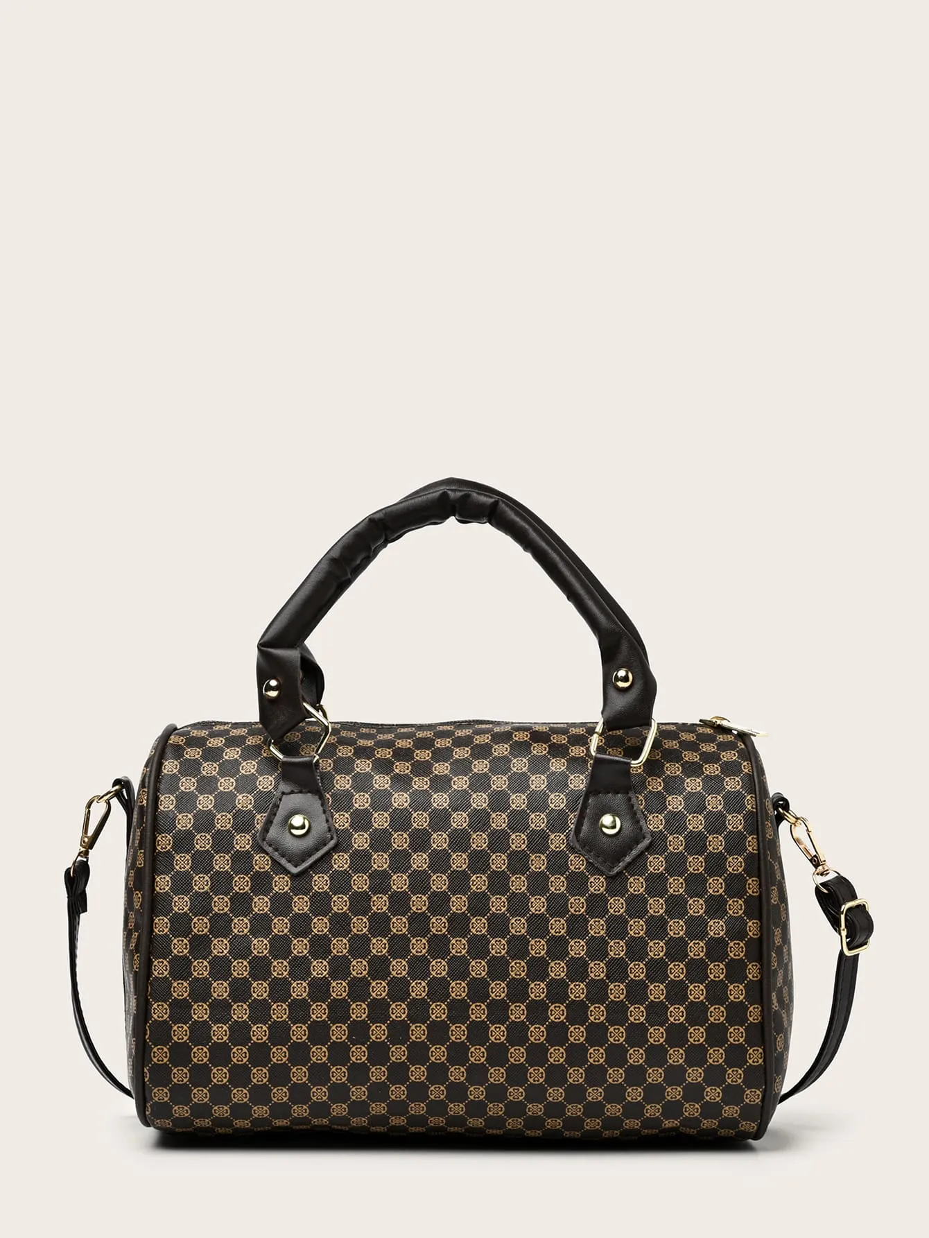 3pcs Geometric Print Boston Bag Set