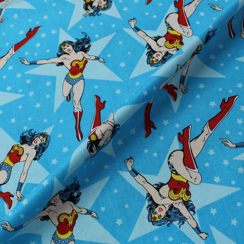 80CM REMNANT Printed Cotton - Wonder Woman - Wrath of Diana, Princess of the Amazons