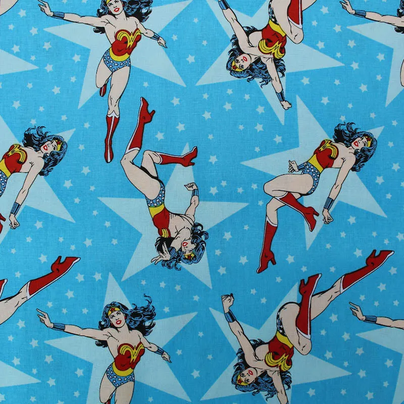 80CM REMNANT Printed Cotton - Wonder Woman - Wrath of Diana, Princess of the Amazons
