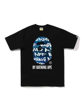 A Bathing Ape BAPE Graffiti Check By Bathing Ape Tee Black/Blue