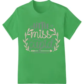 Adorable 'Little Miss Cupid' DTF Print Heat Transfer