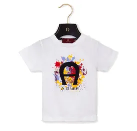 Aigner T-Shirt Paint Splash Logo White