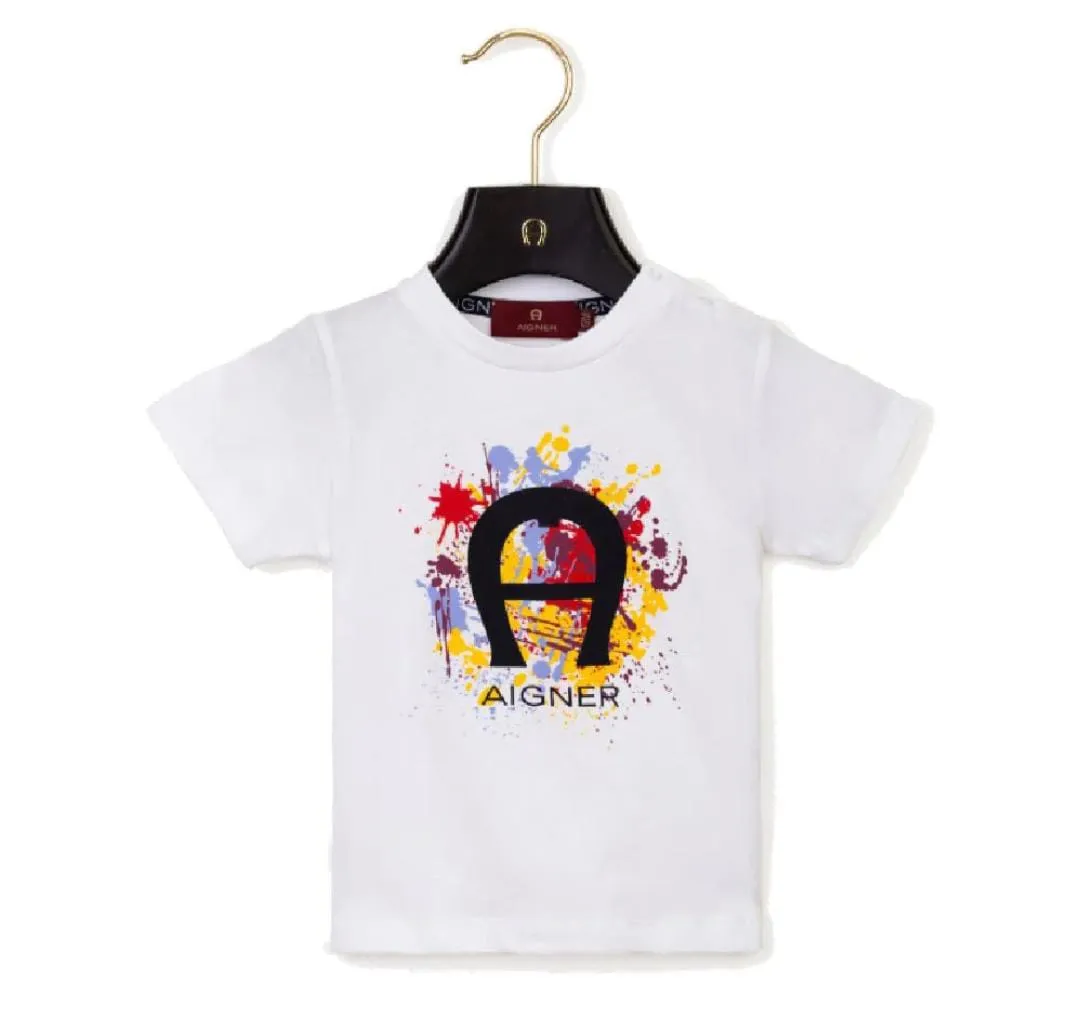 Aigner T-Shirt Paint Splash Logo White