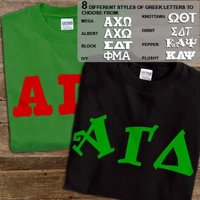 Alpha Gamma Delta T-Shirt, Printed 10 Fonts, 2-Pack Bundle Deal - G500 - CAD