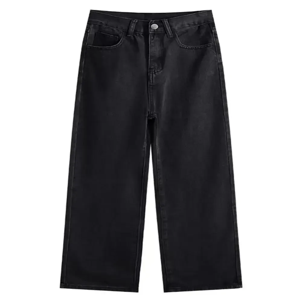 Amozae-Rugged Striped High Street Trendy Washed Do Old Patchwork Jeans for Women American Retro Oversized Loose Wide Leg Mop Pants