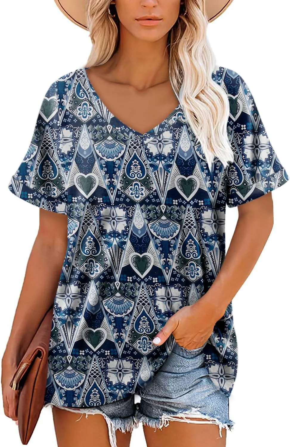 Angerella T Shirt for Women Loose Fit Summer Tops Trendy Causal Short Sleeve Shirts