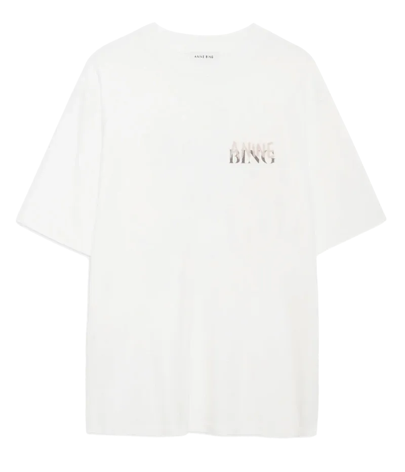 Anine Bing Cason Graffiti Tee - Ivory