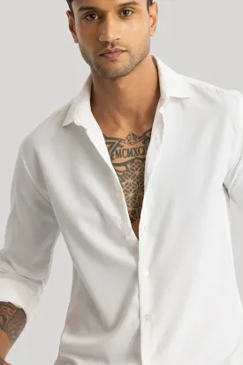 Anselmo White Self-Design Shirt