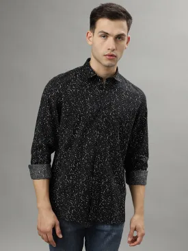Antony Morato Black Fashion Printed Regular Fit Shirt
