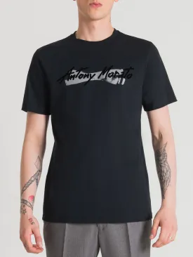 Antony Morato Black Fashion Printed Regular Fit T-Shirt