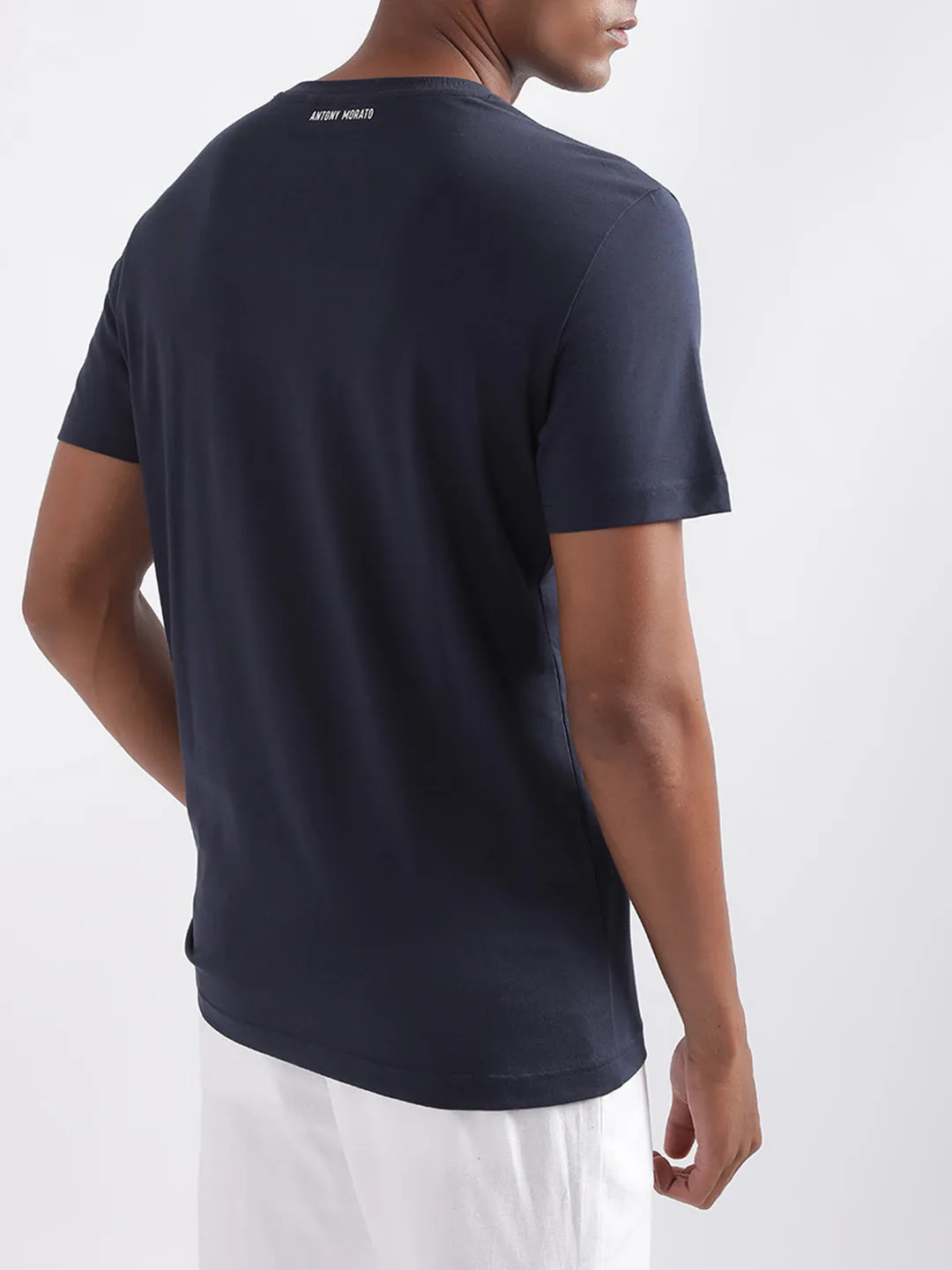 Antony Morato Blue Printed Regular Fit T-Shirt