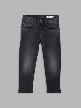 Antony Morato Boys Black Skinny Fit Light Fade Jeans