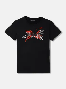 Antony Morato Kids Black Printed Round Neck Short Sleeves T-Shirt