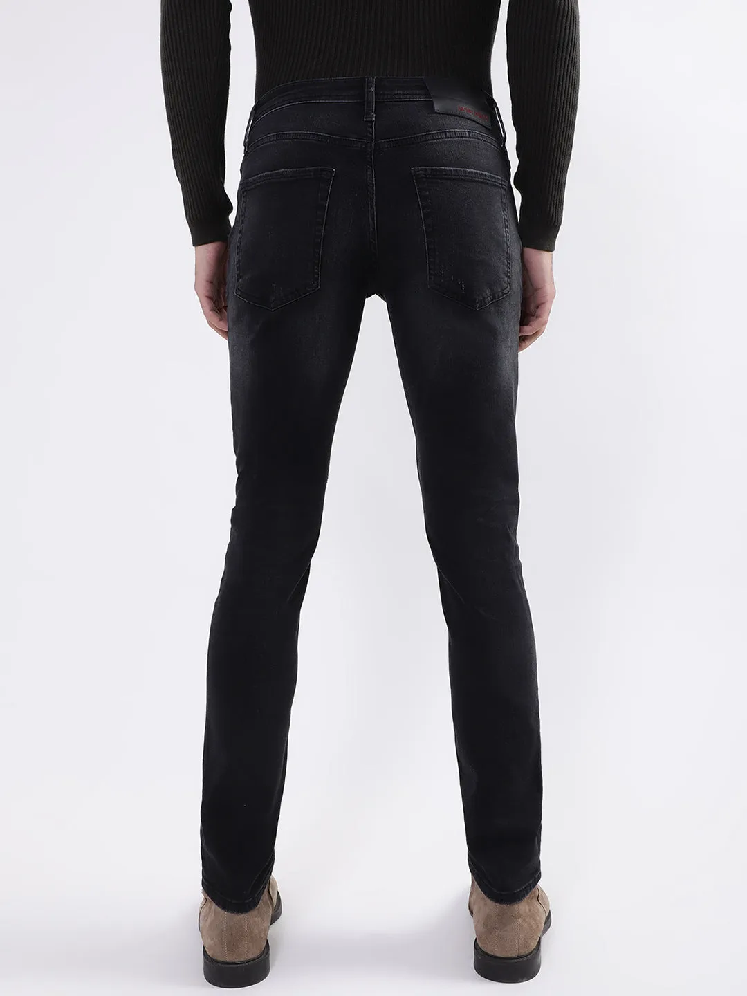 Antony Morato Men Black Mildly Distressed Light Fade Stretchable Cotton Jeans