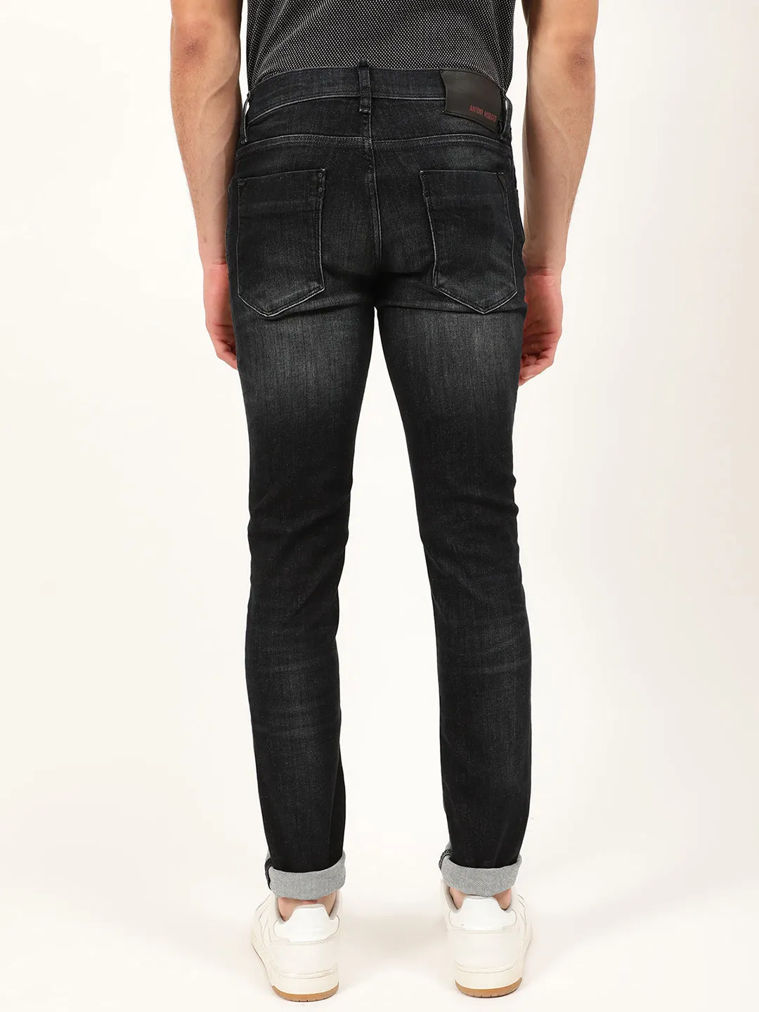 Antony Morato Men Black Skinny Fit Heavy Fade Jeans