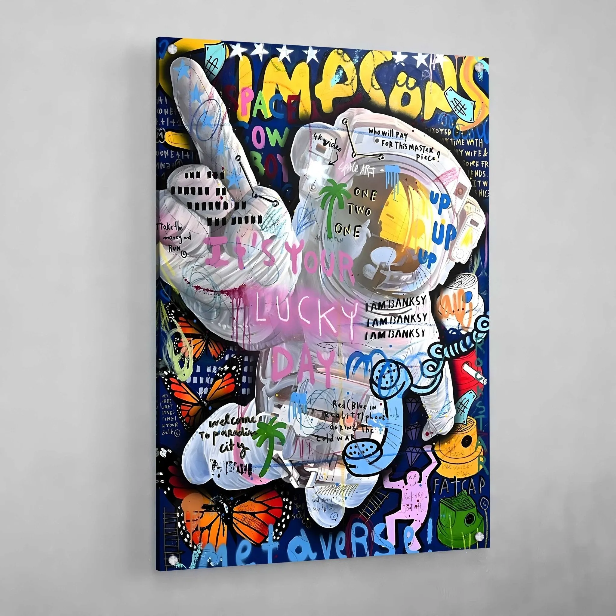 Astronaut Graffiti Wall Art