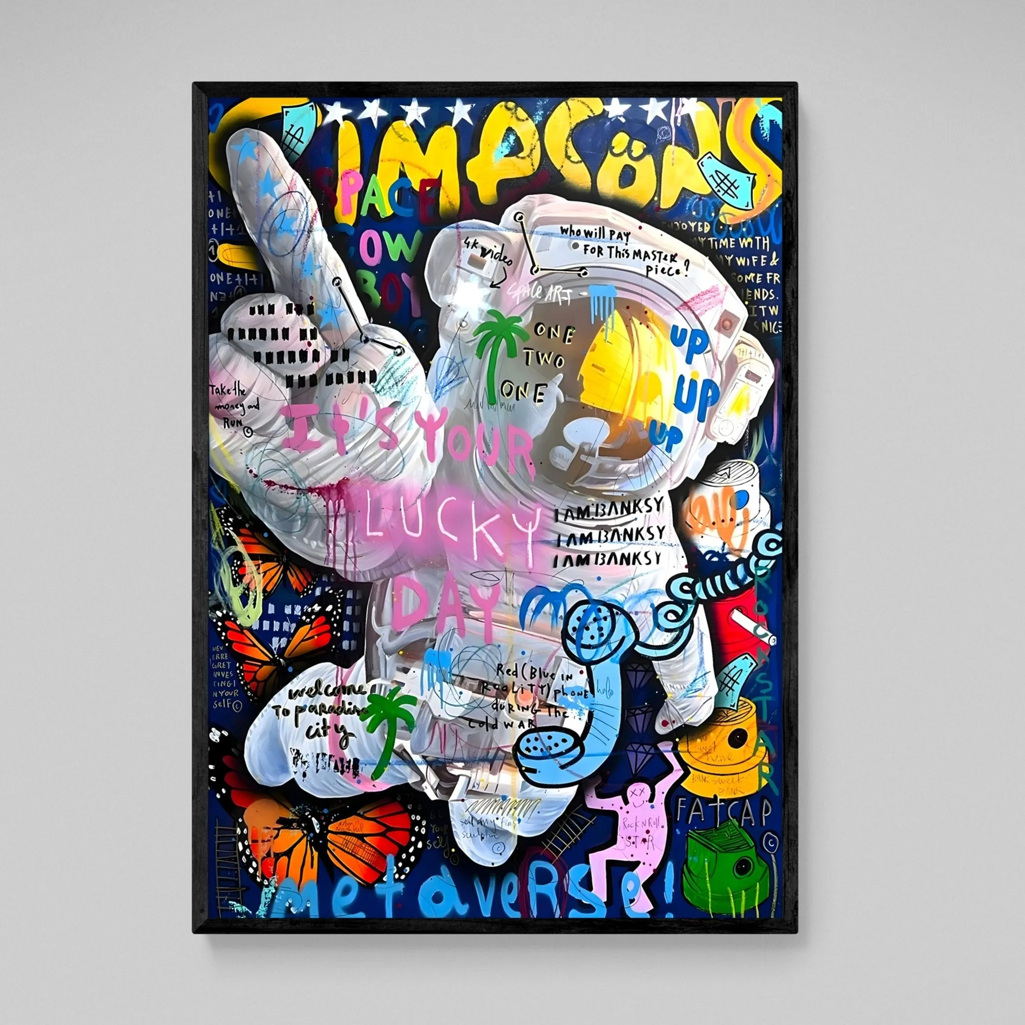 Astronaut Graffiti Wall Art