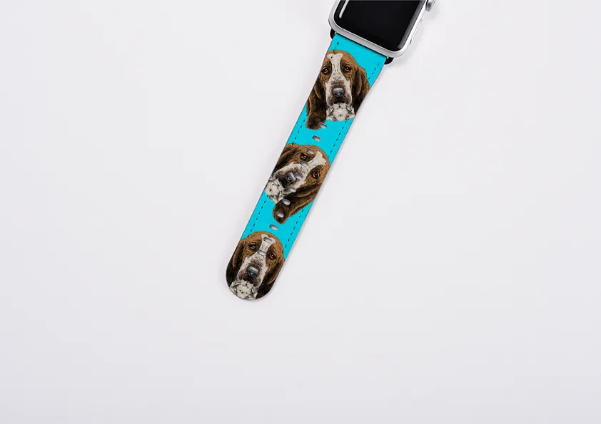 Basset Hound Sea Blue Apple Watch Strap