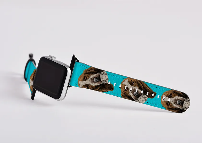 Basset Hound Sea Blue Apple Watch Strap