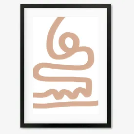 Beige Graffiti Lines Framed Art