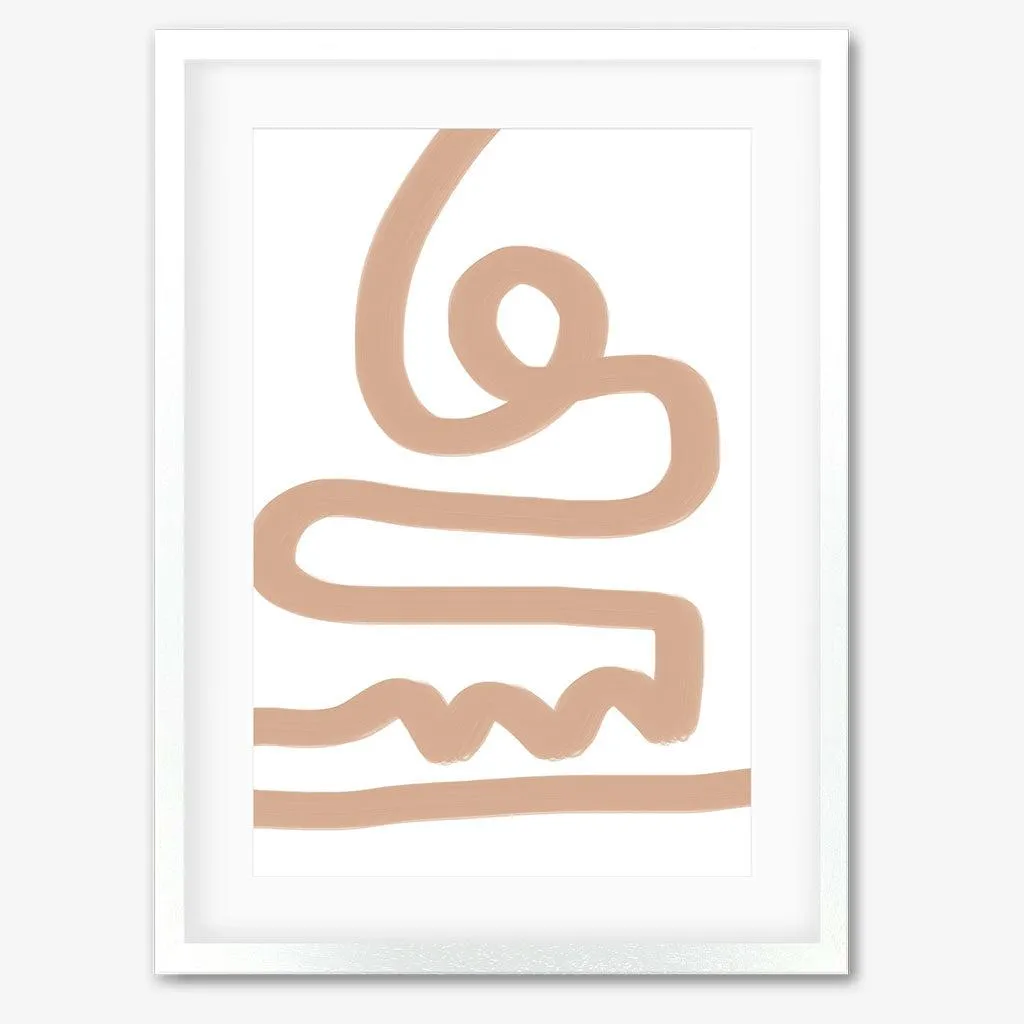 Beige Graffiti Lines Framed Art
