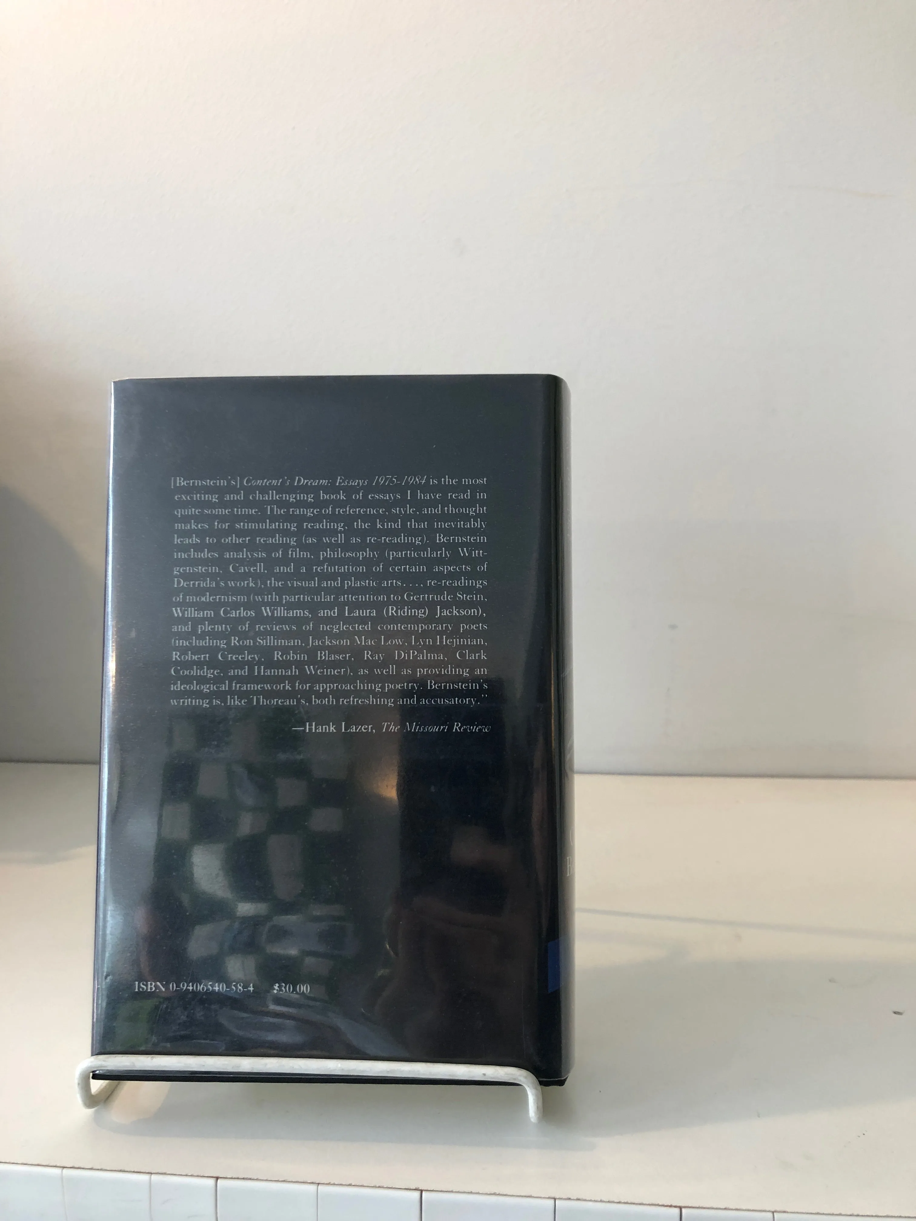 Bernstein, Charles: Content’s Dream: Essays 1975–1984