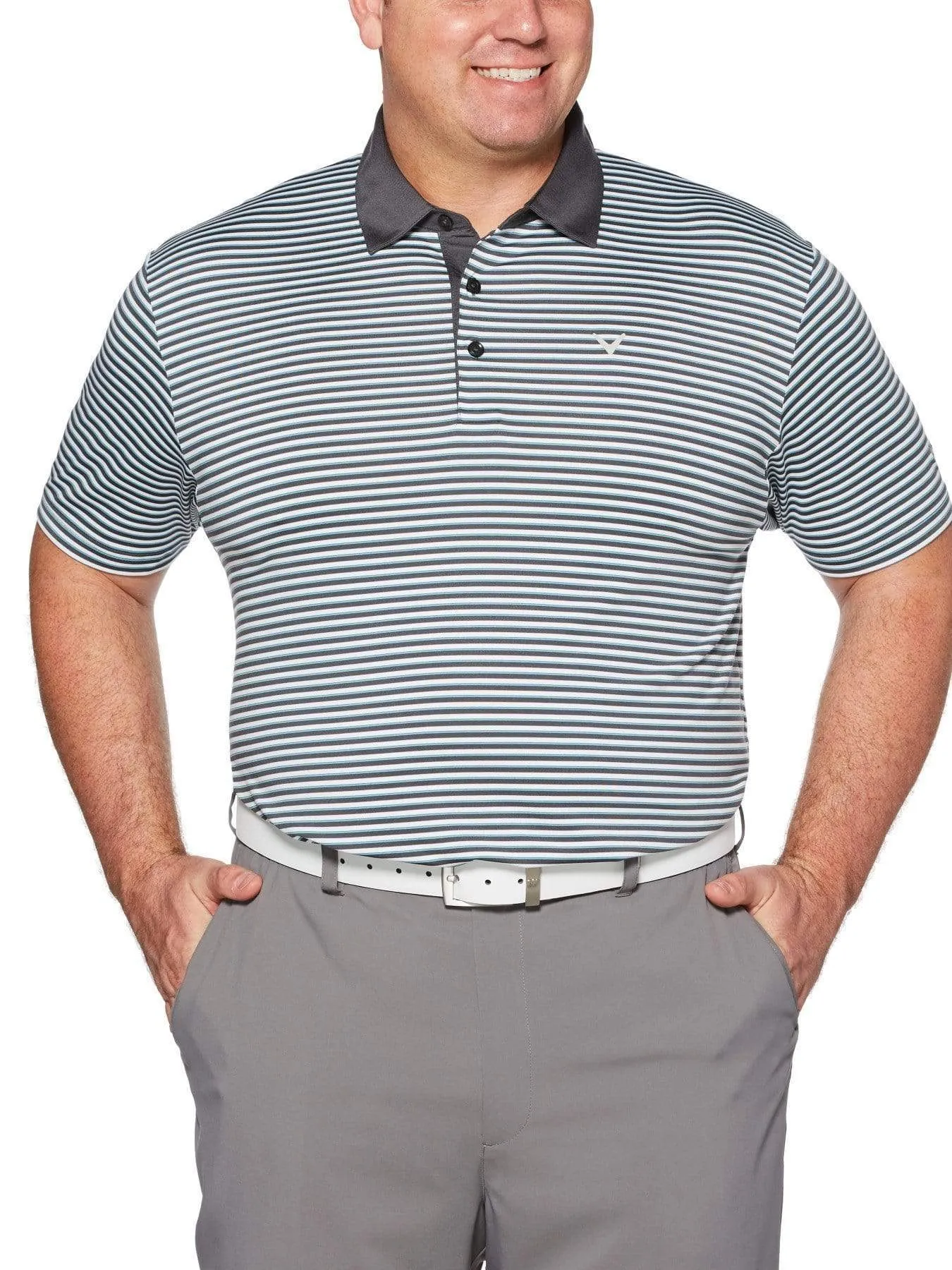 Big & Tall Refined 3-Color Stripe Polo