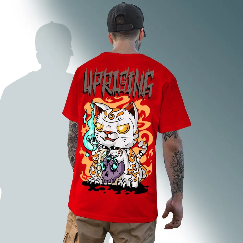 Black Cat Satanic Fashion Punk Rock men Clothing Gothic Goth Oversized T Shirts Ladies Satan Tshirt Tee Tops streetwear