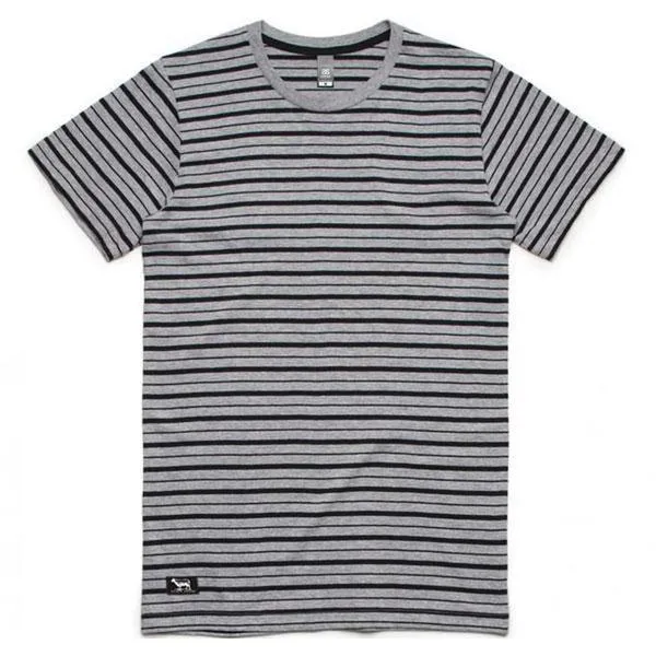 Black Sheep Staple Stripe Tee Athletic Heather - Black