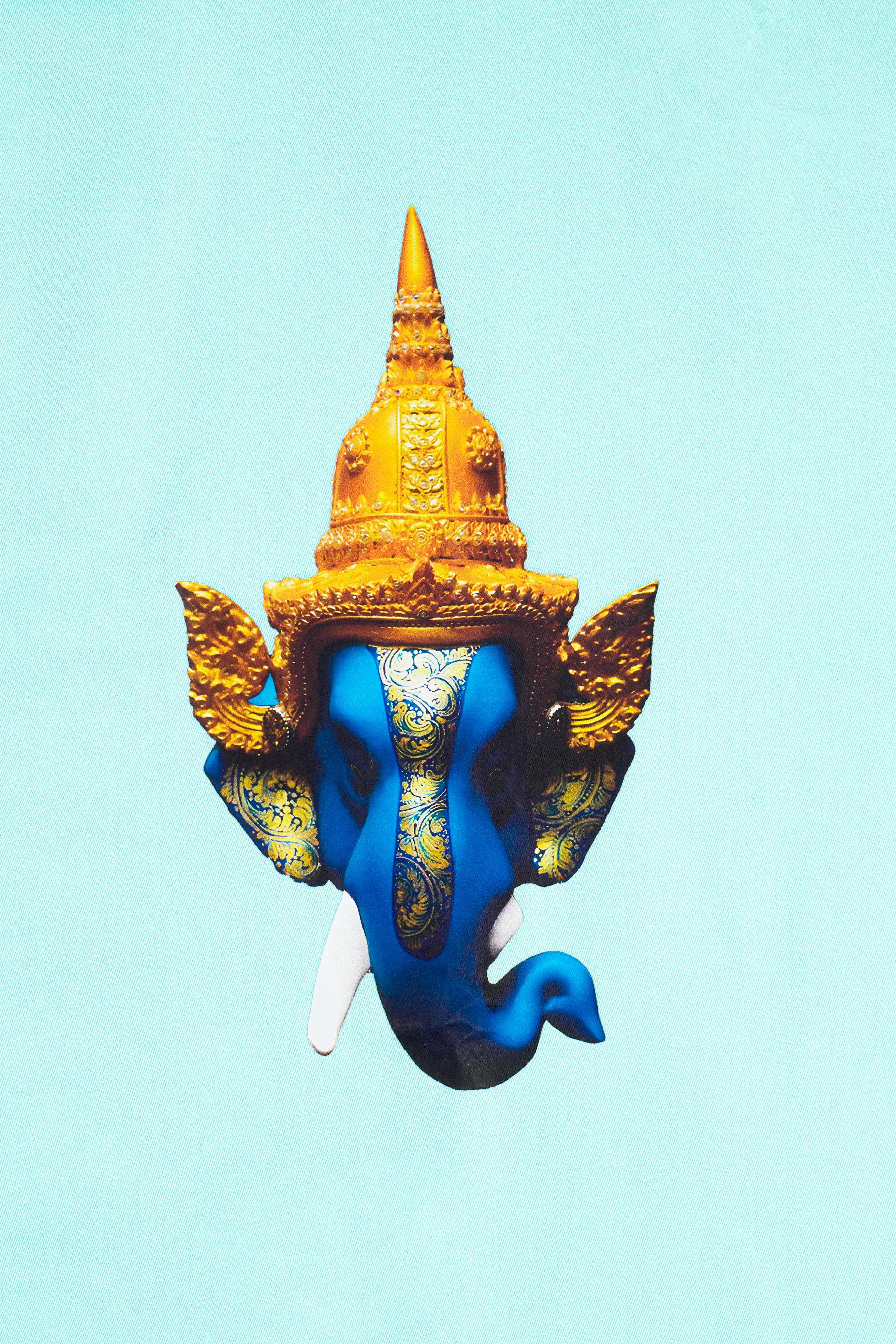 Blizzard Blue Lord Ganesha Printed Subtle Sheen Super Soft Premium Cotton Designer Shirt