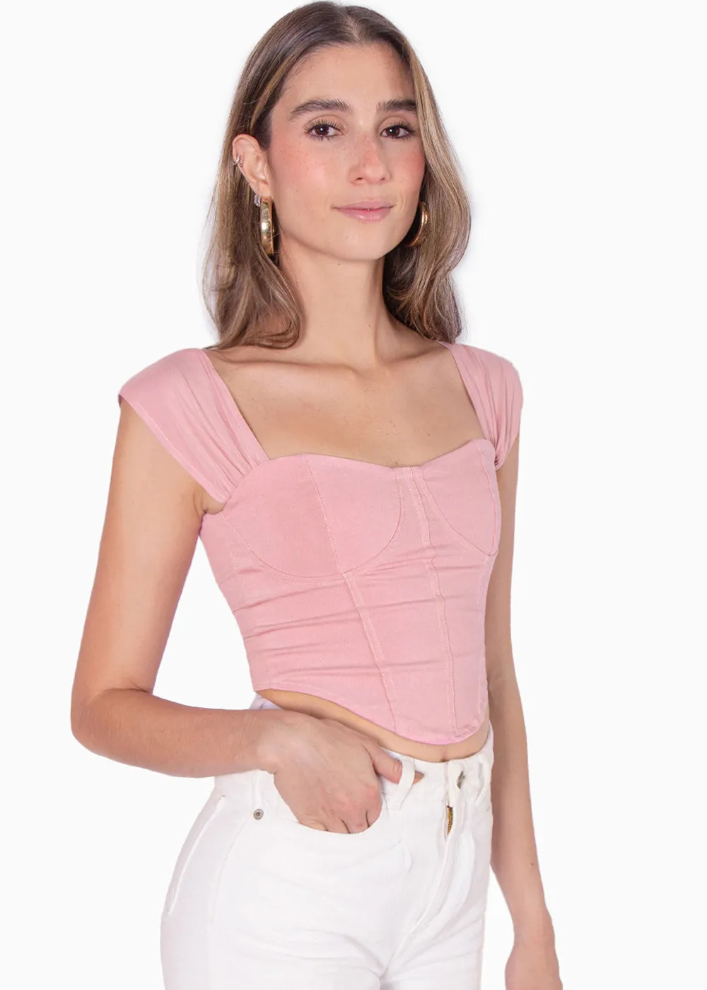 Blusa tipo corset sin mangas - MAITANE