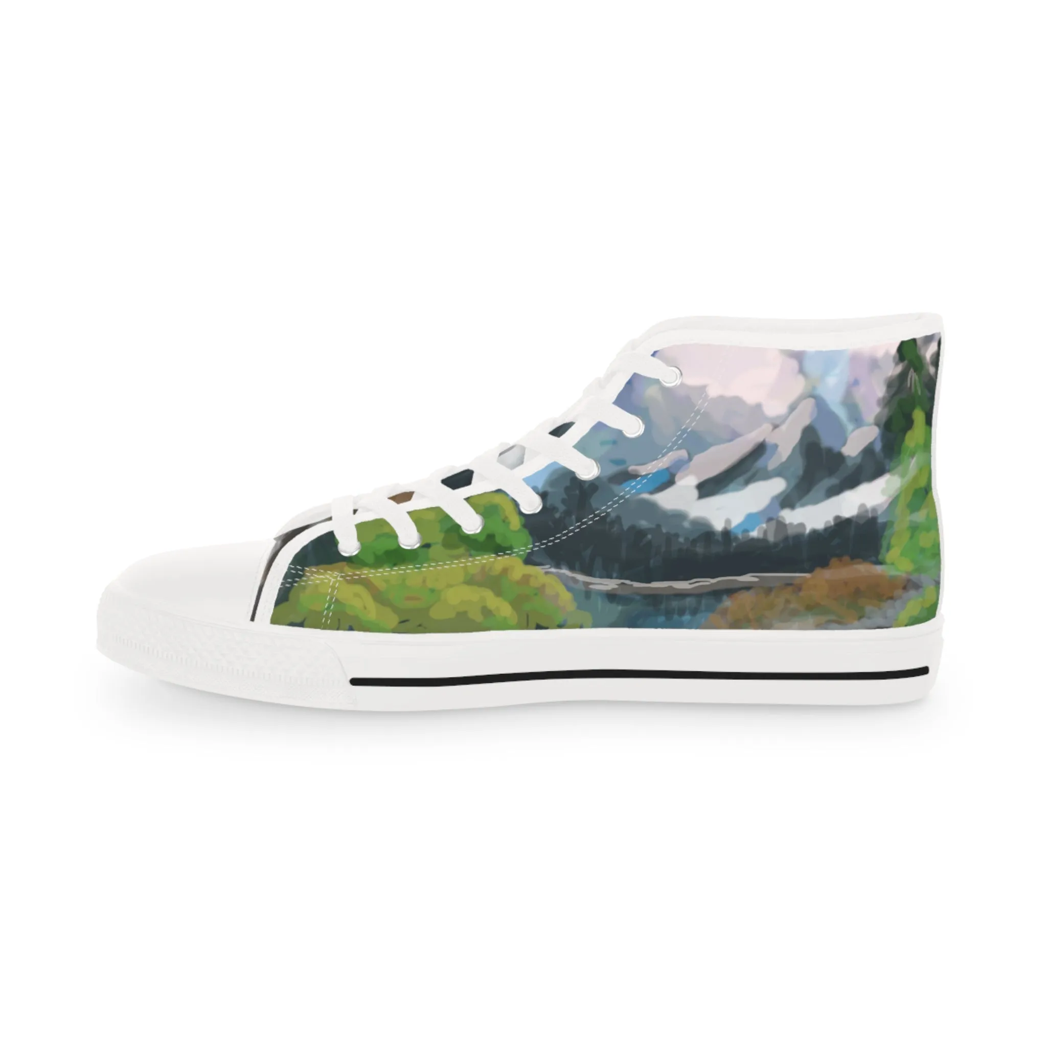 Bob Ross Inspired Landscape Painting High Tops