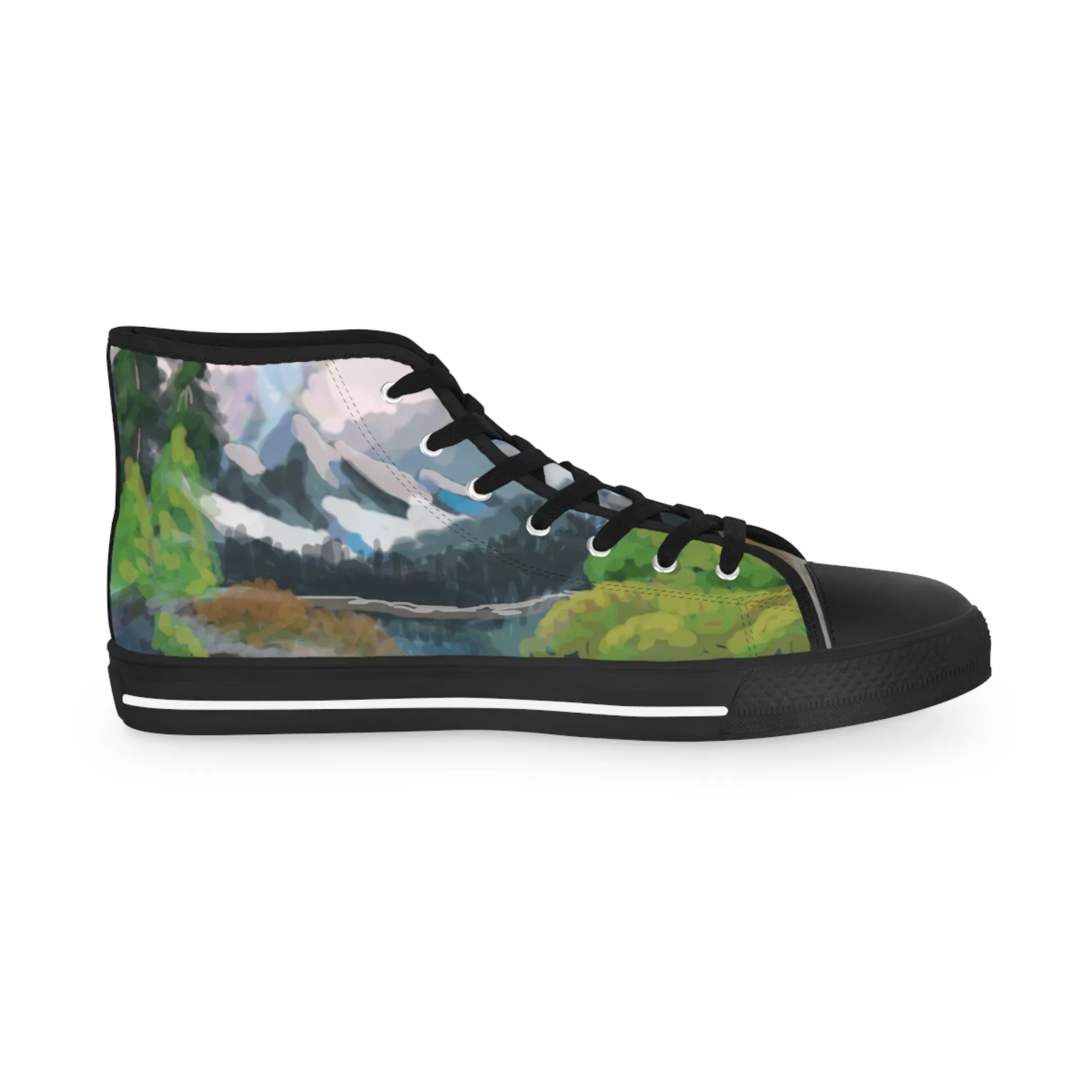 Bob Ross Inspired Landscape Painting High Tops