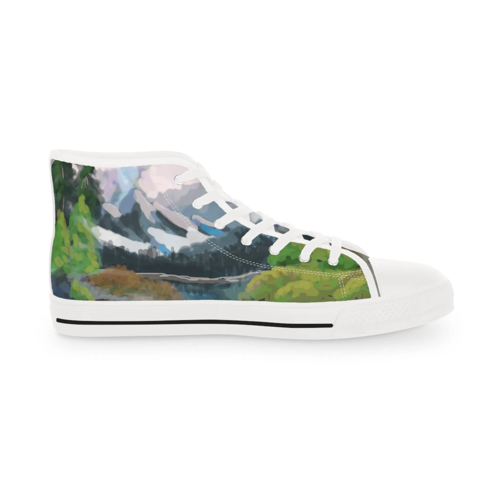 Bob Ross Inspired Landscape Painting High Tops