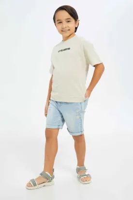 Boys Blue Ripped Shorts
