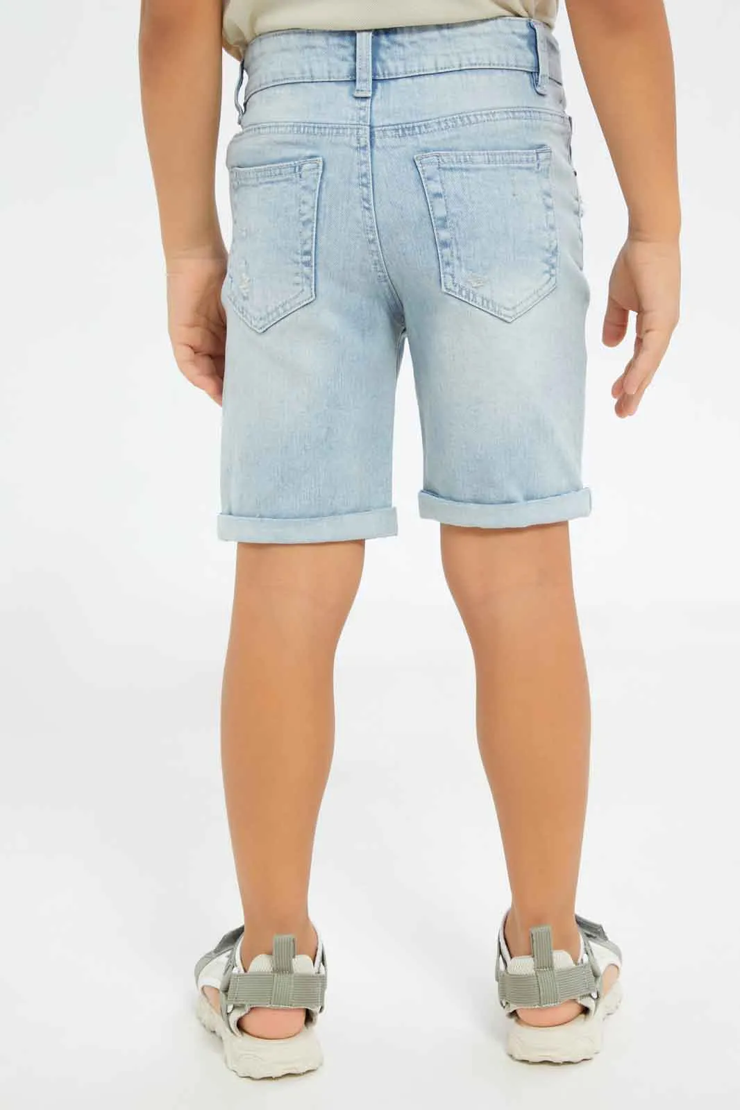 Boys Blue Ripped Shorts