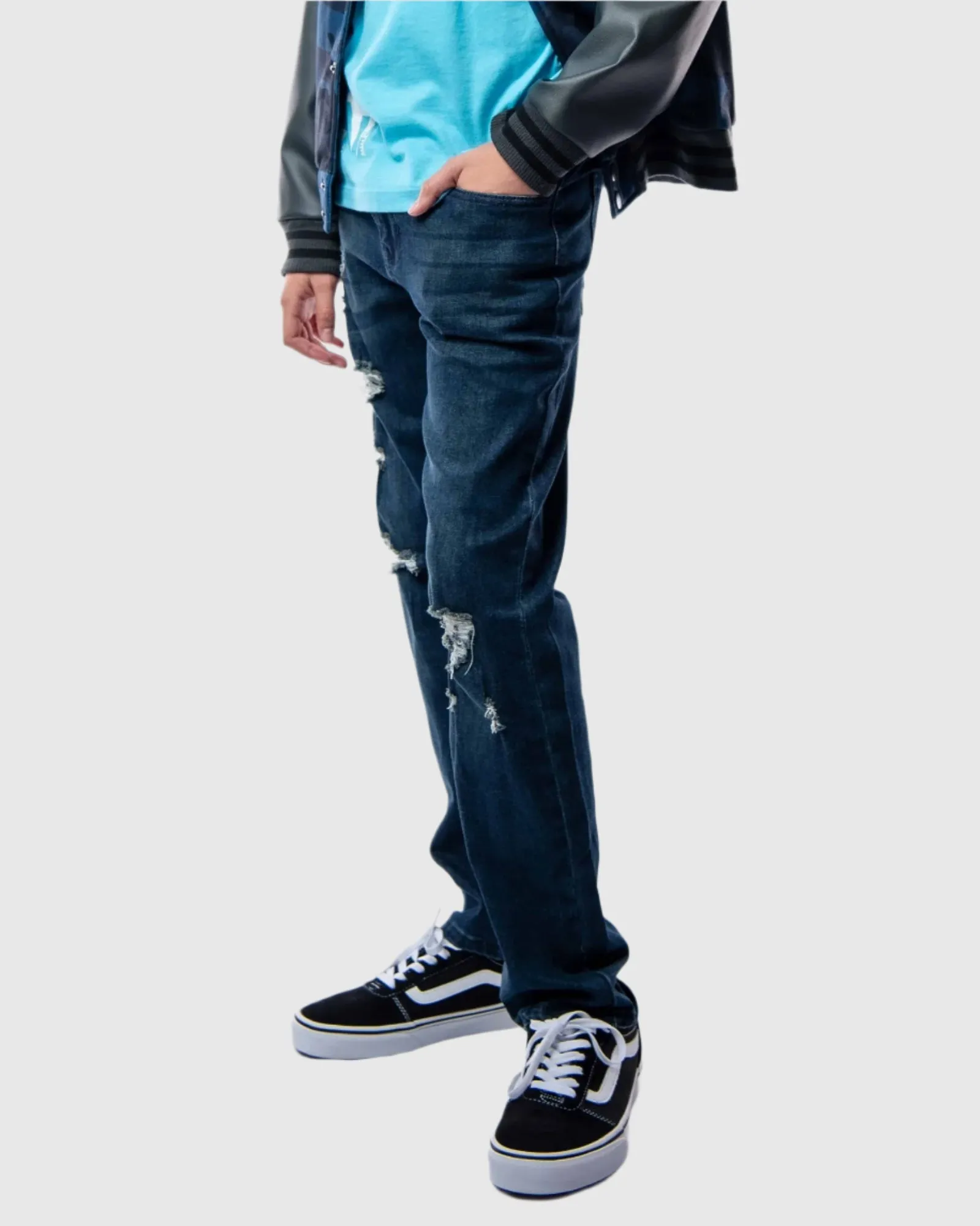 BOYS CAYENNE RIPPED SLIM FIT JEANS